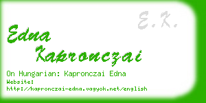 edna kapronczai business card